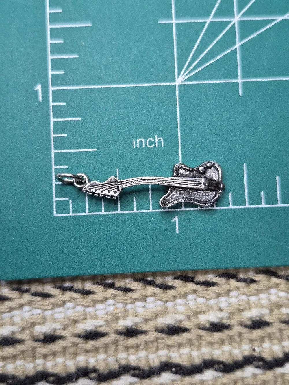 Electric Guitar Charm Music Musician Sterling Silver 925 Pendant Charm